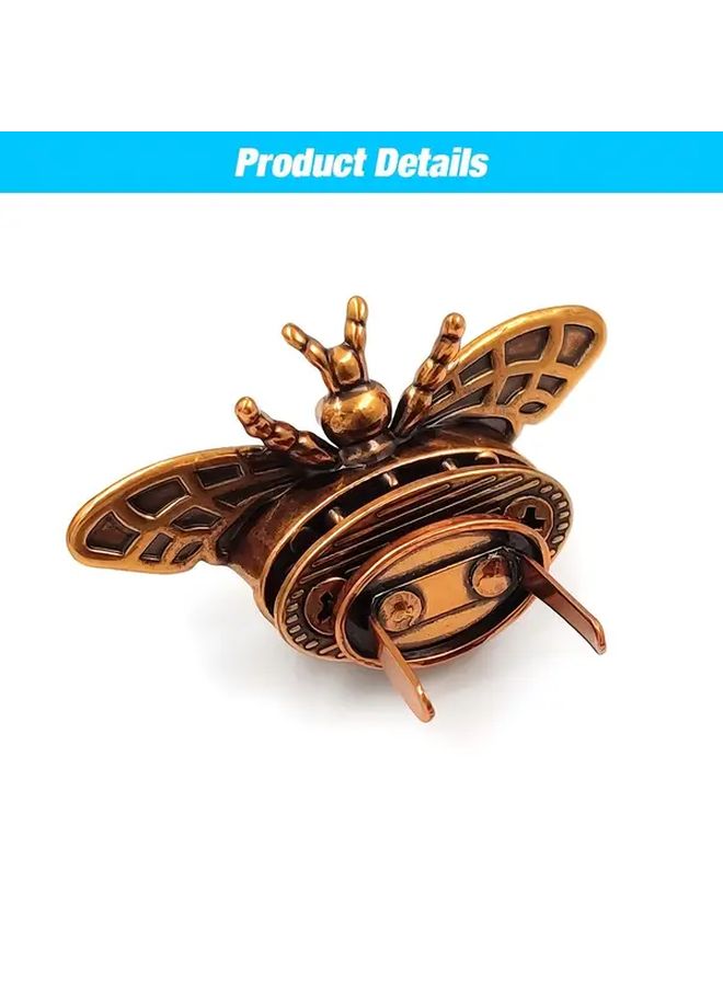 Retro Metal Bee Shape Turn Lock Clasp Slivery for Bag Purse Leather Craft DIY - Image 5