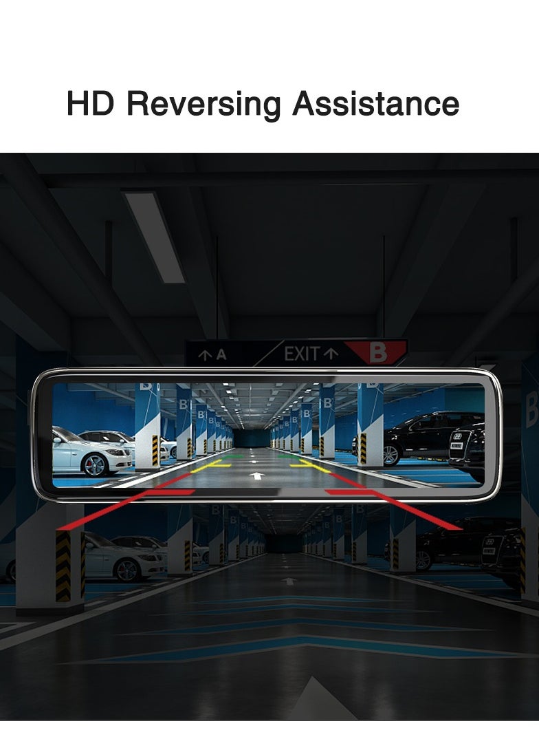 Furtey - 12 in IPS Display Touch Screen Tachograph , Dash Camera , All around  Camera Driving Recorder , 360°Wide Angle Support Night-Vision, Loop Recording ,Reverse monitoring , Time-mark Motion Detection etc - Image 1