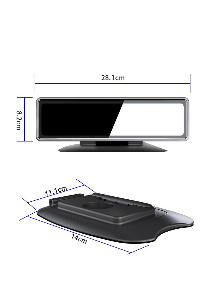 Furtey - 12 in IPS Display Touch Screen Tachograph , Dash Camera , All around  Camera Driving Recorder , 360°Wide Angle Support Night-Vision, Loop Recording ,Reverse monitoring , Time-mark Motion Detection etc - Image 1