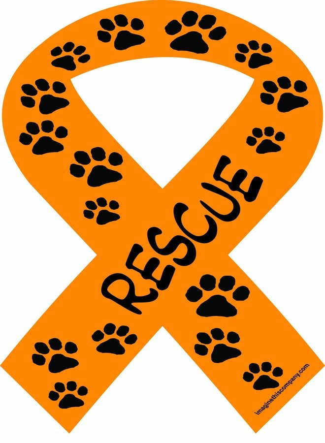Imagine This 8-Inch by 4-Inch Car Magnet Social Issues Ribbon, Rescue, Orange - Image 2