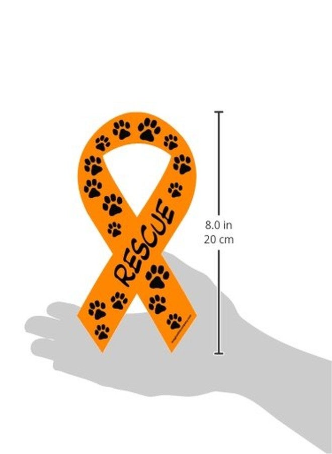 Imagine This 8-Inch by 4-Inch Car Magnet Social Issues Ribbon, Rescue, Orange - Image 3