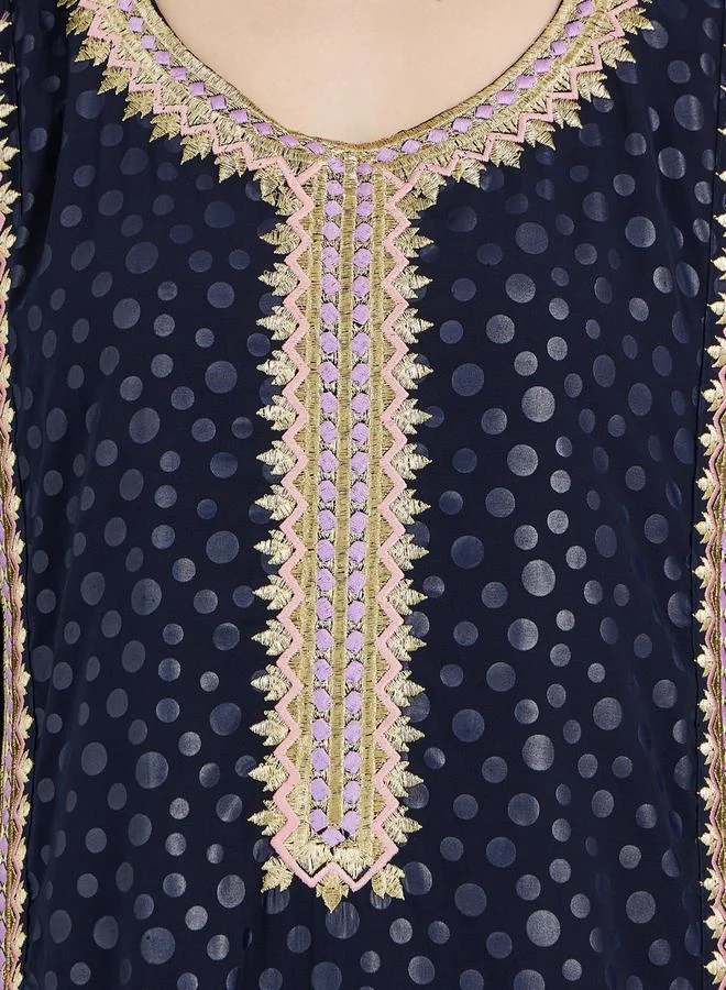 Maxim Creation Embroidered Panel Scoop Neck Kaftan by Styli