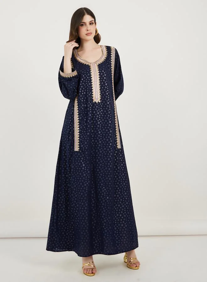 Maxim Creation Embroidered Panel Scoop Neck Kaftan by Styli