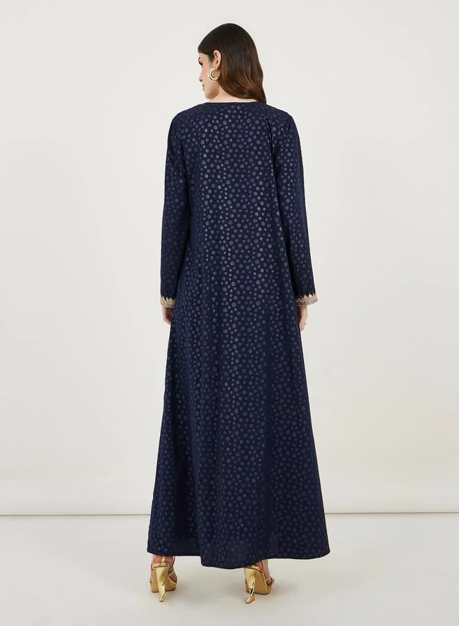 Maxim Creation Embroidered Panel Scoop Neck Kaftan by Styli