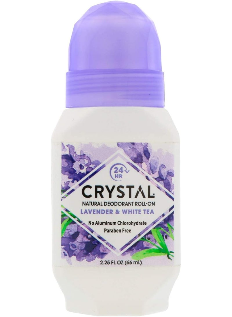 Crystal Essence Body Deodorant, Natural Deodorant Roll-On, Lavender & White Tea, 2.25 fl oz (66 ml) - Image 1