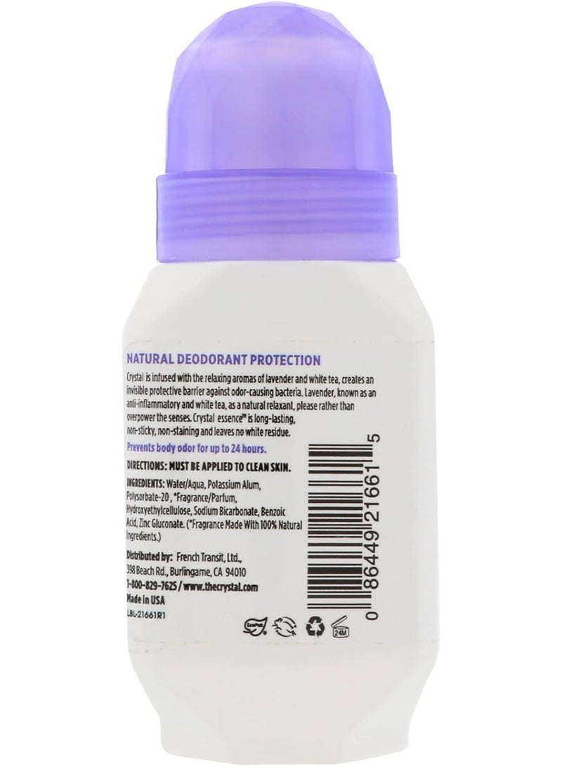 Crystal Essence Body Deodorant, Natural Deodorant Roll-On, Lavender & White Tea, 2.25 fl oz (66 ml) - Image 2