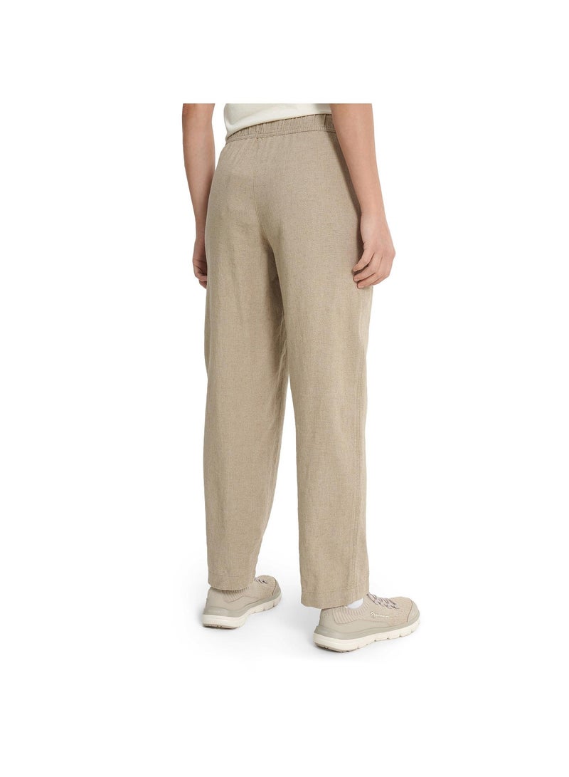Outventure Women's Beige Trousers – Linen-Viscose Blend, Loose Fit, Soft & Breathable, 2 Pockets, Perfect for Travel, Beaches, and Outdoor Adventure - Image 5