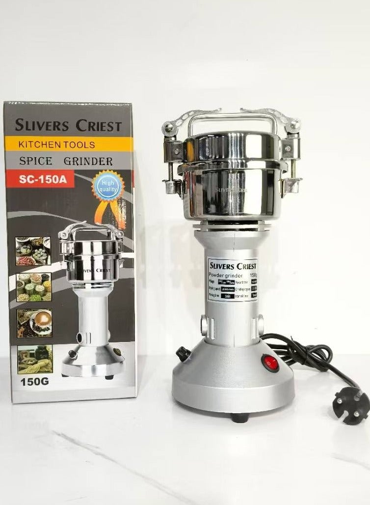SLIVERS CRIEST Electric Grain & Spice Mill Grinder 1000W – 150g Capacity Food-Grade Stainless Steel High-Speed Grinding Machine for Herbs, Spices, Seeds & Grains (SC-150G) - Image 1