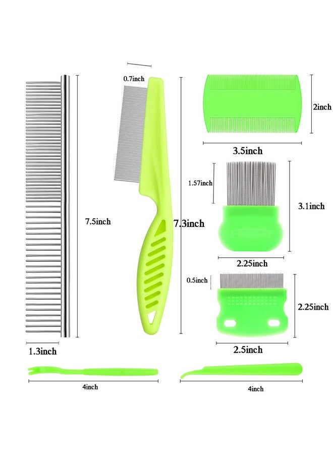 Lamoutor 7Pcs Pet Flea Comb Fine Tooth Comb And Pet Stainless Steel Combs For Dogs Cats Pet - Image 3