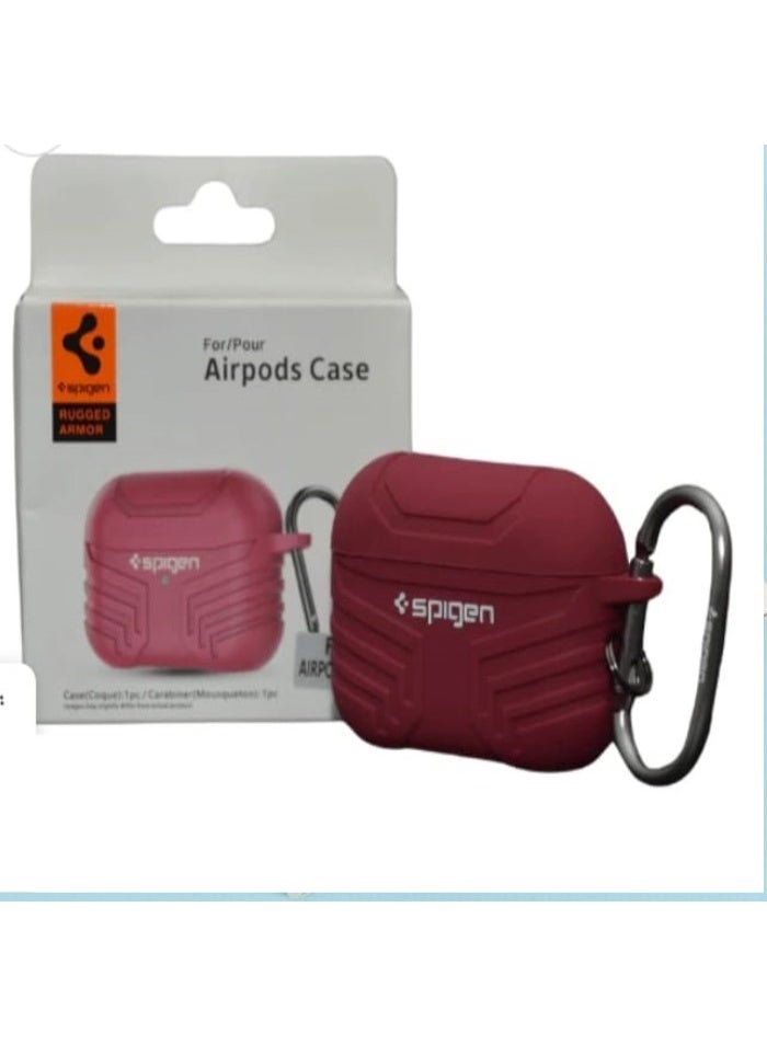 سبايجن جراب حماية لسماعة ايربودز برو 2 سيليكون  مع حلقة تعليق  نبيتى - Image 1