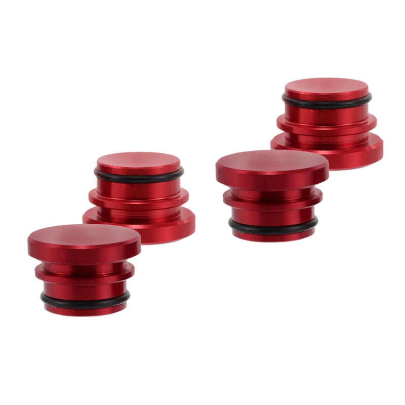 4 pcs Red Metal Car Plug Power Socket Covers Cap Car Accessories Replacement - Image 1