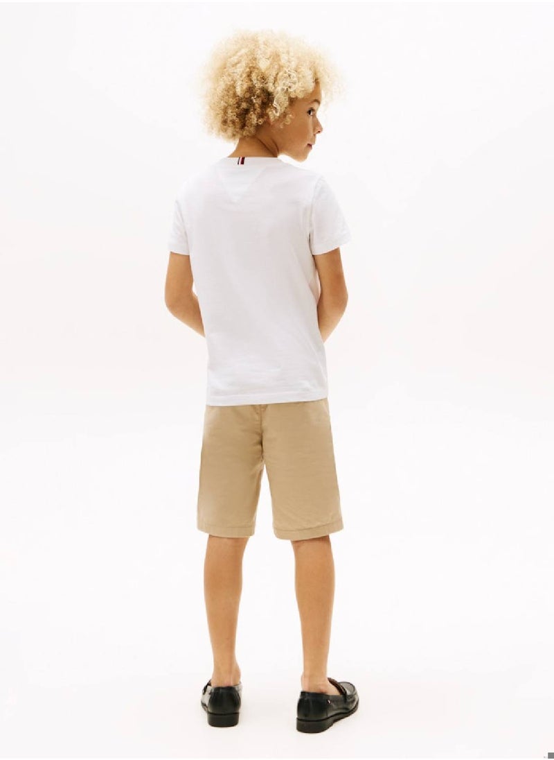 TOMMY HILFIGER Boys' Logo Graphic T-Shirt - Cotton, White  - Image 4