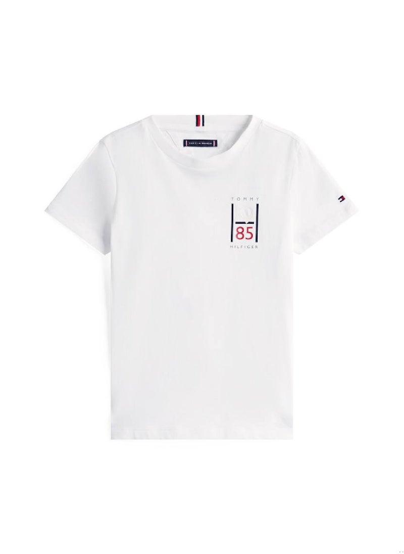 TOMMY HILFIGER Boys' Logo Graphic T-Shirt - Cotton, White  - Image 2