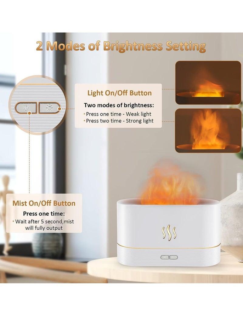 Flame Diffuser Humidifier-Auto Off 180ml Essential Oil Diffuser-2 Modes Brightness Aroma Humidifier with Fire Flame Effect for Home,Office,Spa,Gym(Black)