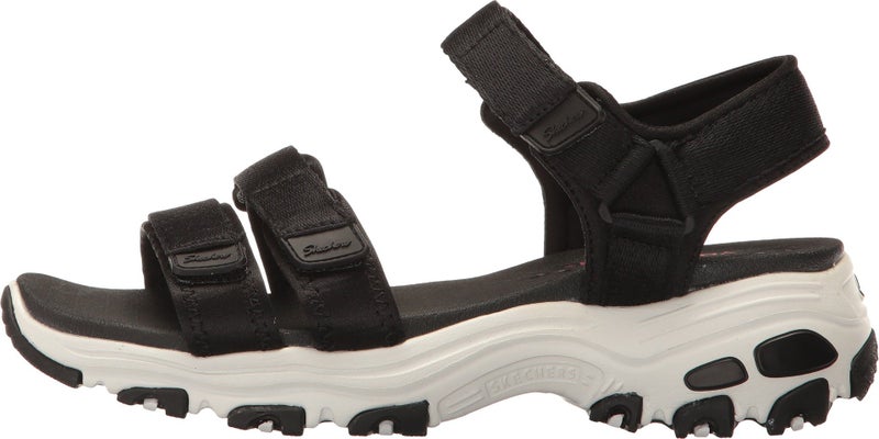 SKECHERS صندل سكلتشيرز كالي النسائي D'Lites-Fresh Catch بكعب عريض، أسود، 6 M US - Image 2