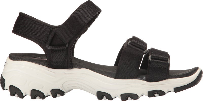 SKECHERS صندل سكلتشيرز كالي النسائي D'Lites-Fresh Catch بكعب عريض، أسود، 6 M US - Image 3