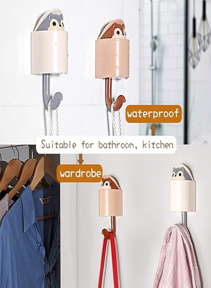 4pcs Squirrel Shape Sticky Hook for Kids Room Living Room Bedroom, Cute Cartoon Creative Home Decoration Wall Hook (4 Colors)  - Image 5