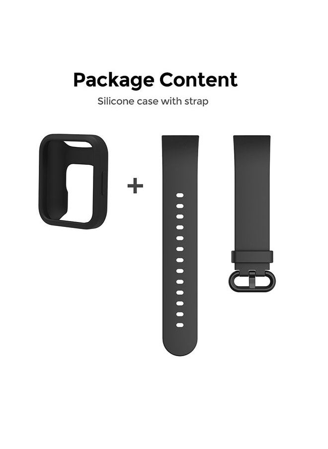 O Ozone Silicone Straps for Xiaomi Redmi Watch 2 Lite Band with Watch Case Soft Silicone Breathable Replacement Strap Wristband Sport Band for Women Men - Pink  - Image 5