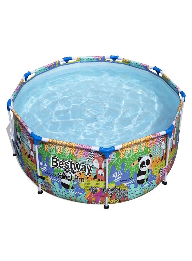Bestway - Steel Pro Frame Pool Without Pump Colorful Panda And Fox Design - 5612F - Image 1
