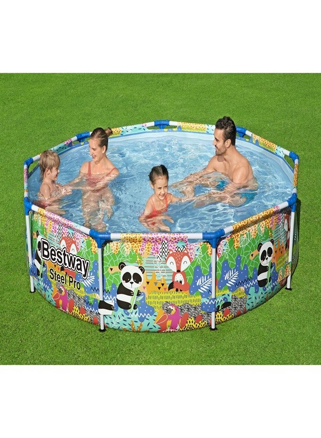 Bestway - Steel Pro Frame Pool Without Pump Colorful Panda And Fox Design - 5612F - Image 2