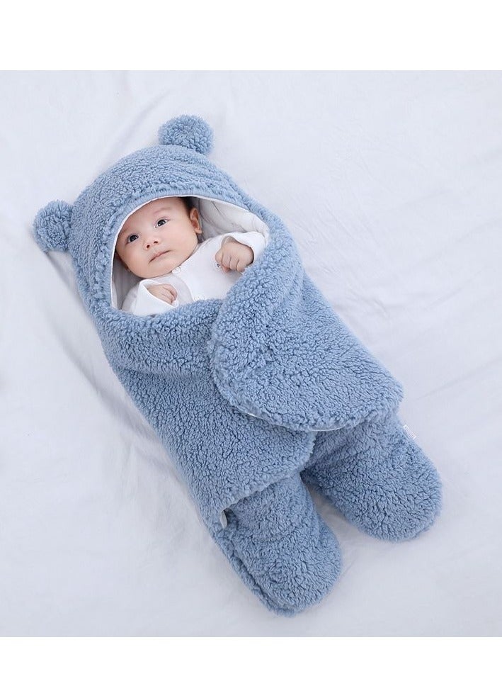 Baby sleeping bag, super soft fluffy wool, newborn reception blanket, boys' and girls' clothes, sleeping clothes (3M) - Image 2