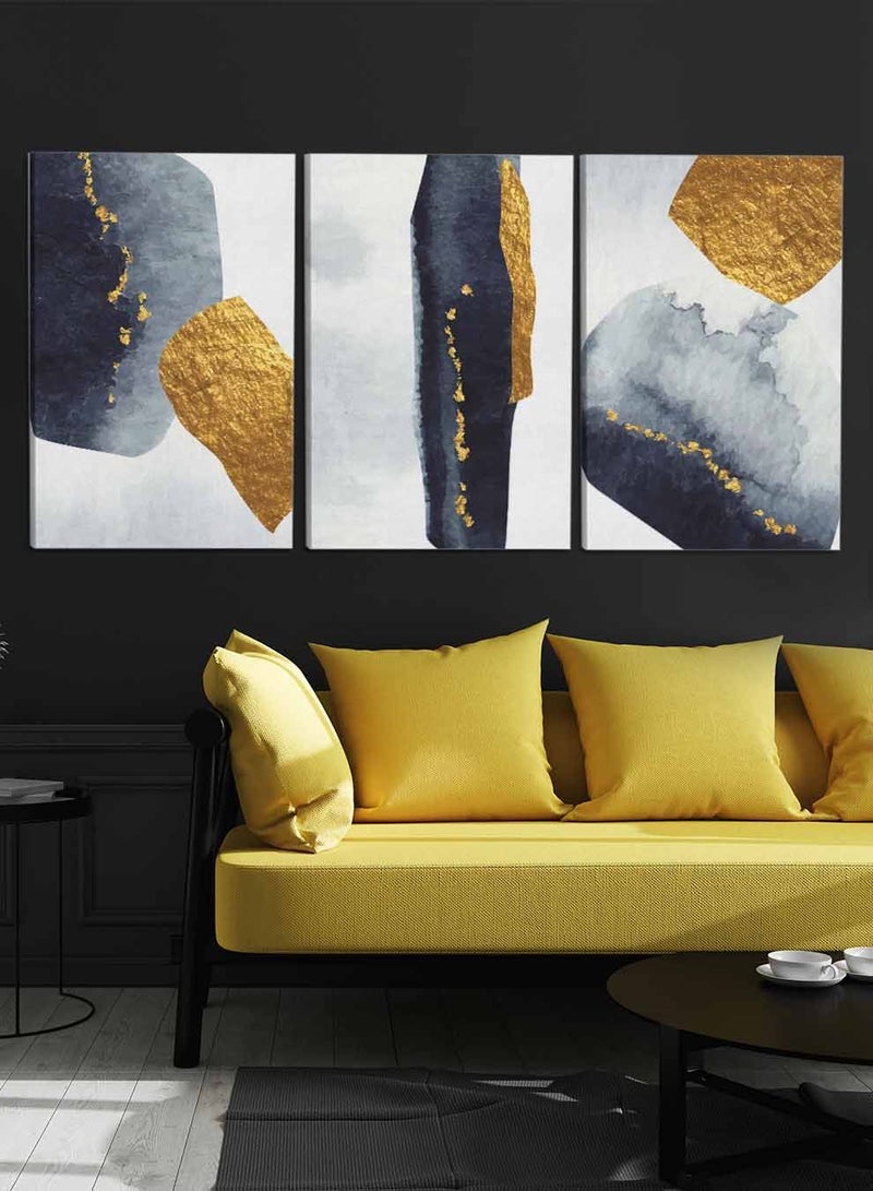 LOWHA Set Of 3 Framed Canvas Wall Arts Stretched Over Wooden Frame, Abstract Elegant Paintings, For Home, Living Room, Office Decor - Image 2