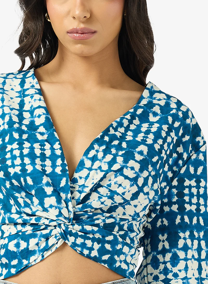 Ginger Tie Dye Wrap Up Crop Top