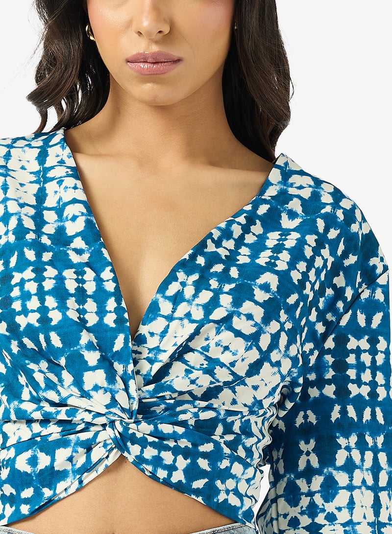 جينجر توب قصير بربطة عنق مصبوغ بالتاي داي - Image 3