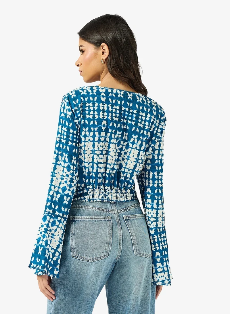 Ginger Tie Dye Wrap Up Crop Top