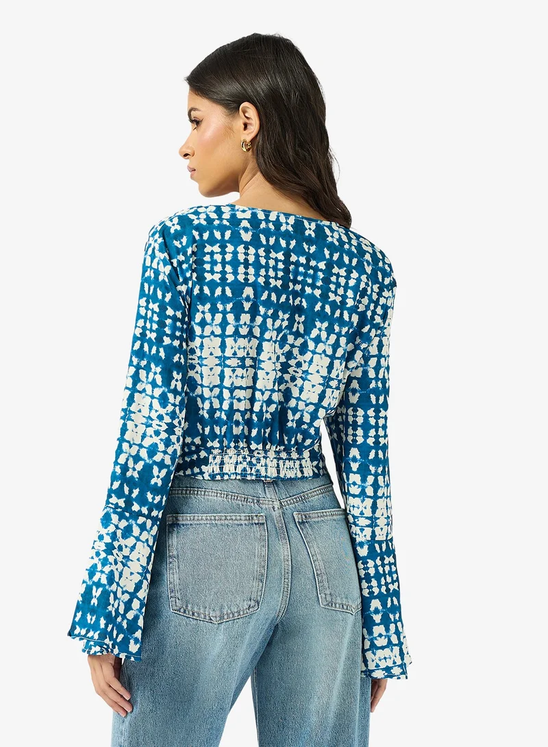 Ginger Tie Dye Wrap Up Crop Top