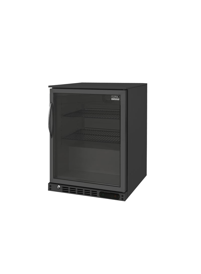 SOFIA REFRIGERATION Undercounter (1) One Door Bottle Cooler, Low Noise Beverage Cooler, Small Refrigerator, Black, 126 Liters Capacity - Image 1