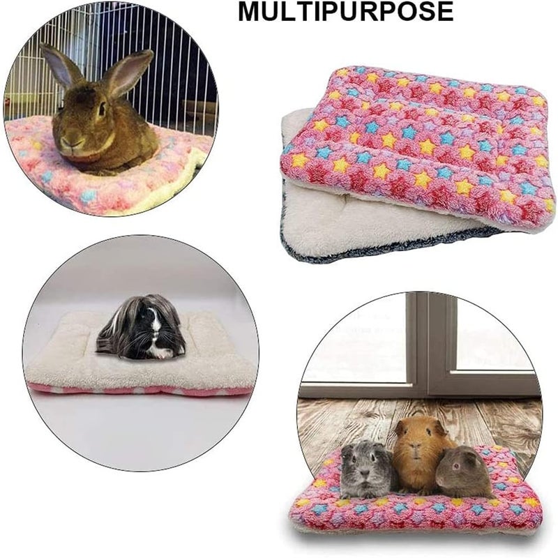 ELECDON Bunny Bed, Pet Winter Warm Sleep Pad with Cute Prints, Cavy Warm Bed for Small Animals Rabbits Chinchillas Hedgehogs Baby Cats Ferrets, Machine Washable Pet Bed Liner (Pink, 14" x 11") - Image 5