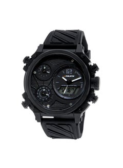 ELIZ ES8780G8NGN Black PU Case Silicone Strap Men's Watch