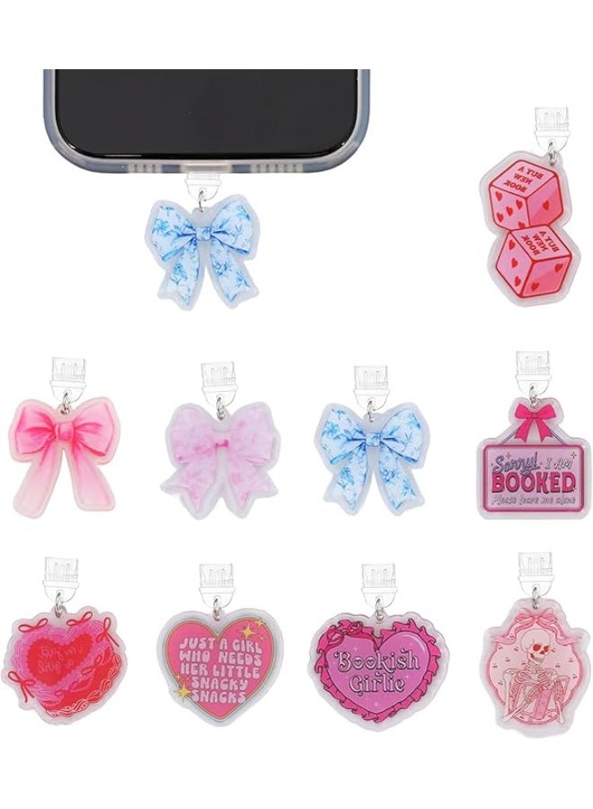 Relex 9 Pack Funny Dust Plug Charm Type C for E Reader, Dust Plug Accessories for Women, Type C/Micro USB Dust Plug - Image 1