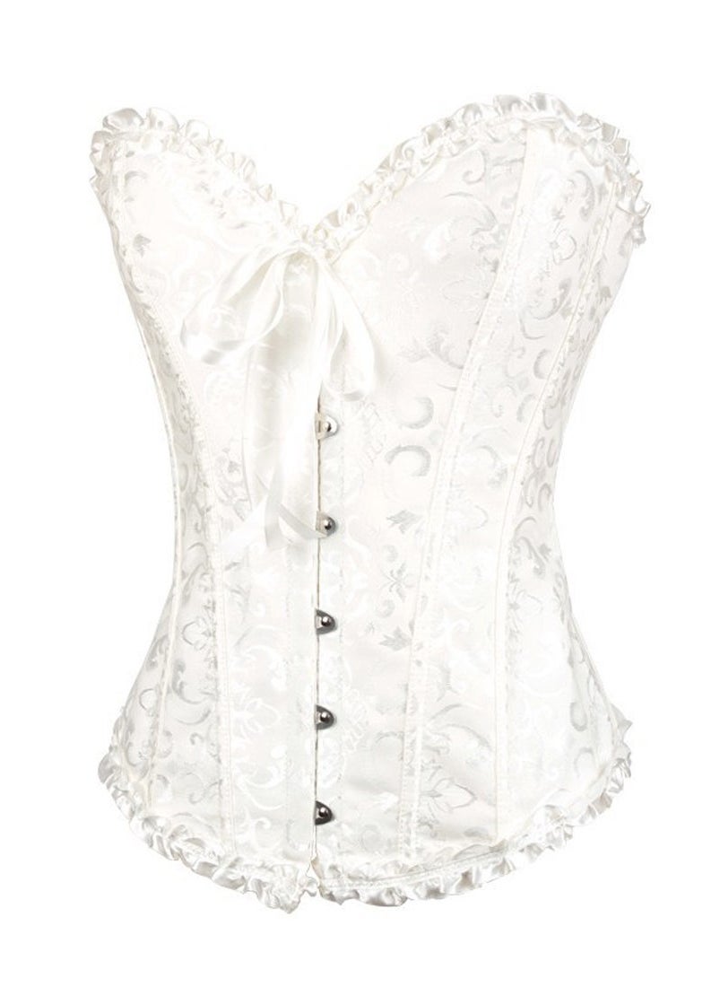 NIBEMINENT 2 Pack Classic Bodies Corsets White/Silver  - Image 2