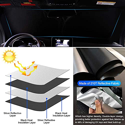 KUST Custom Fit Windshield Sun Shade for 2015-2024 Ford Edge SUV Sunshade Window Sun Visor Protector Foldable Blocks UV Rays Keep Your Car Cooler - Image 3