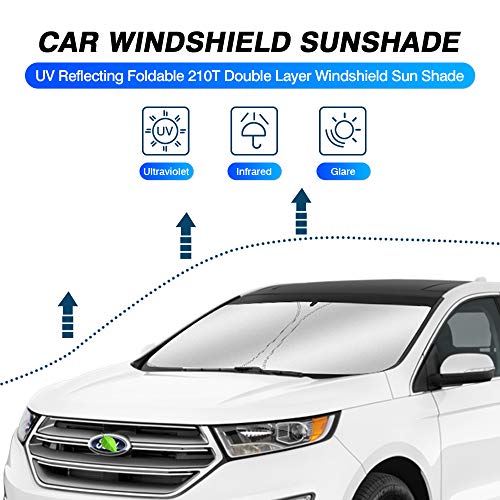 KUST Custom Fit Windshield Sun Shade for 2015-2024 Ford Edge SUV Sunshade Window Sun Visor Protector Foldable Blocks UV Rays Keep Your Car Cooler - Image 2