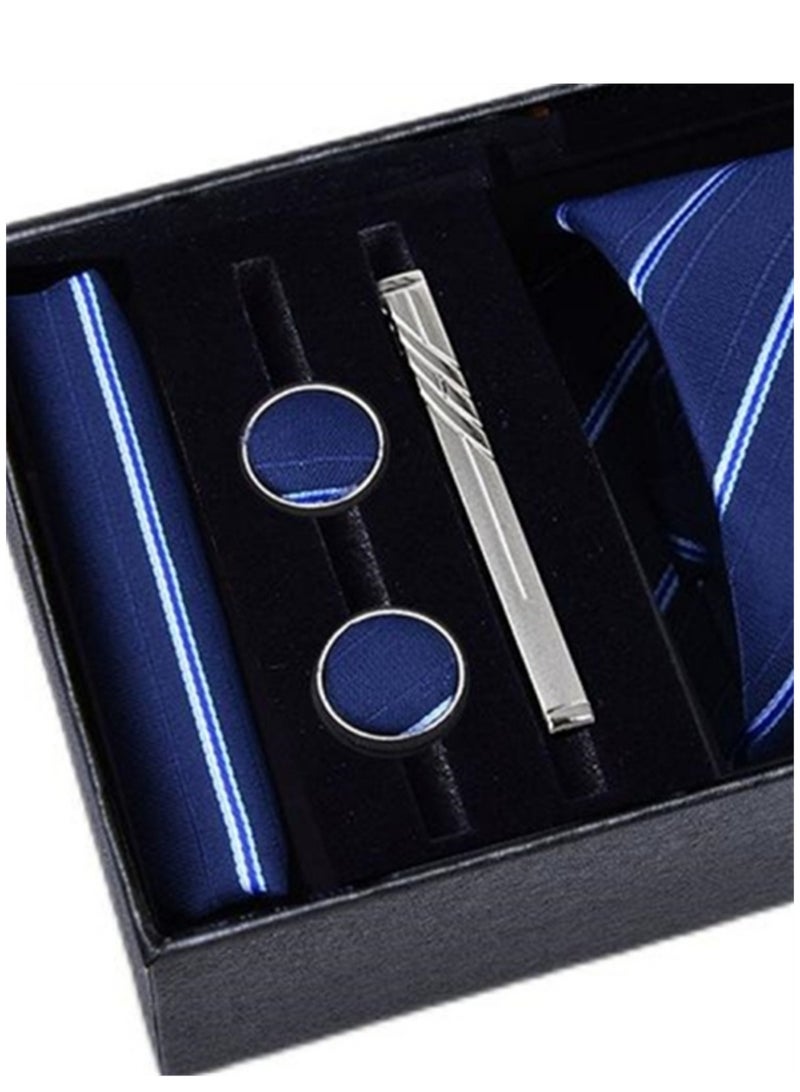 5 قطع رجالية ربطة عنق مربعة وأزرار أكمام مشبك ربطة عنق بدلة رجال الأعمال العصرية - Image 2