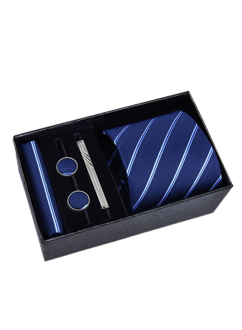 5 قطع رجالية ربطة عنق مربعة وأزرار أكمام مشبك ربطة عنق بدلة رجال الأعمال العصرية - Image 1
