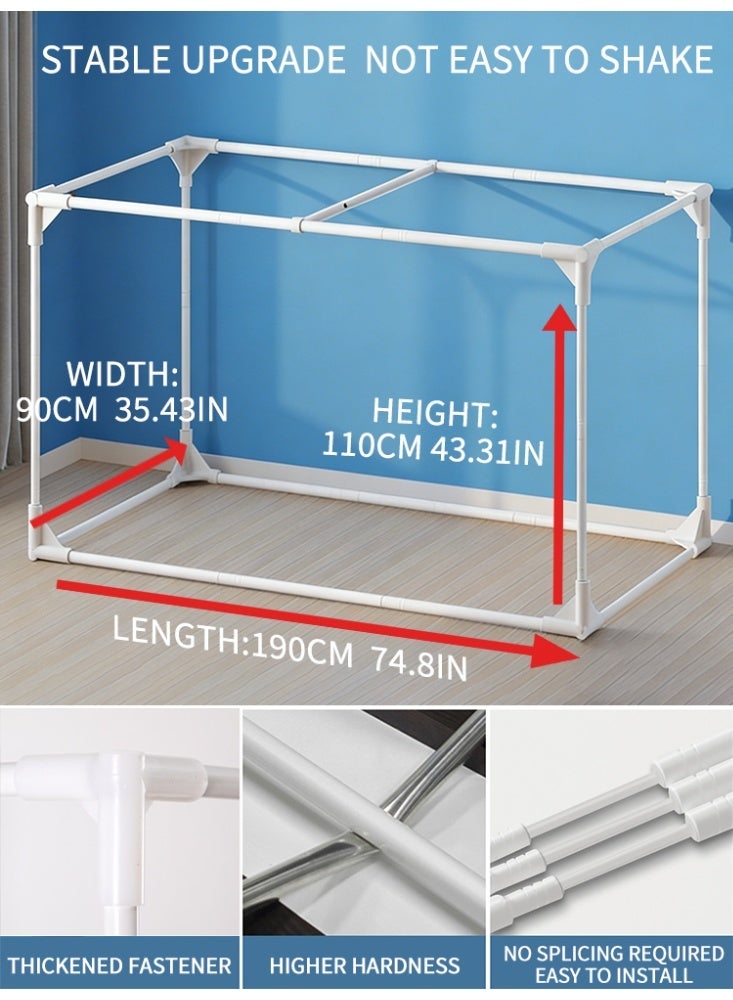 OHTEX HOME مظلة للسرير، خيام، ستارة تعتيم، سرير مفرد، خيمة، ستارة قماش تظليل الطالب، مظلة سرير، شبكة ناموسية، نوم الطالب، حماية الخصوصية - Image 4