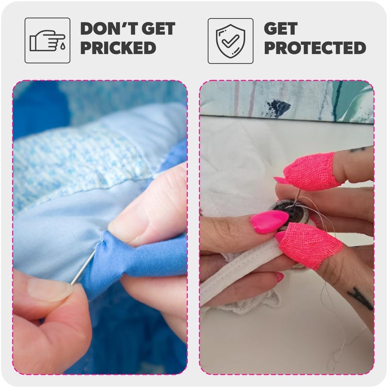 THIMTEC - The Original Thimble Tape for Hand Sewing - Fully Adjustable Nail & Finger Protector - A Smarter Alternative to Classic Knitting Thimbles - Multicolor, 3-Pack - Image 5