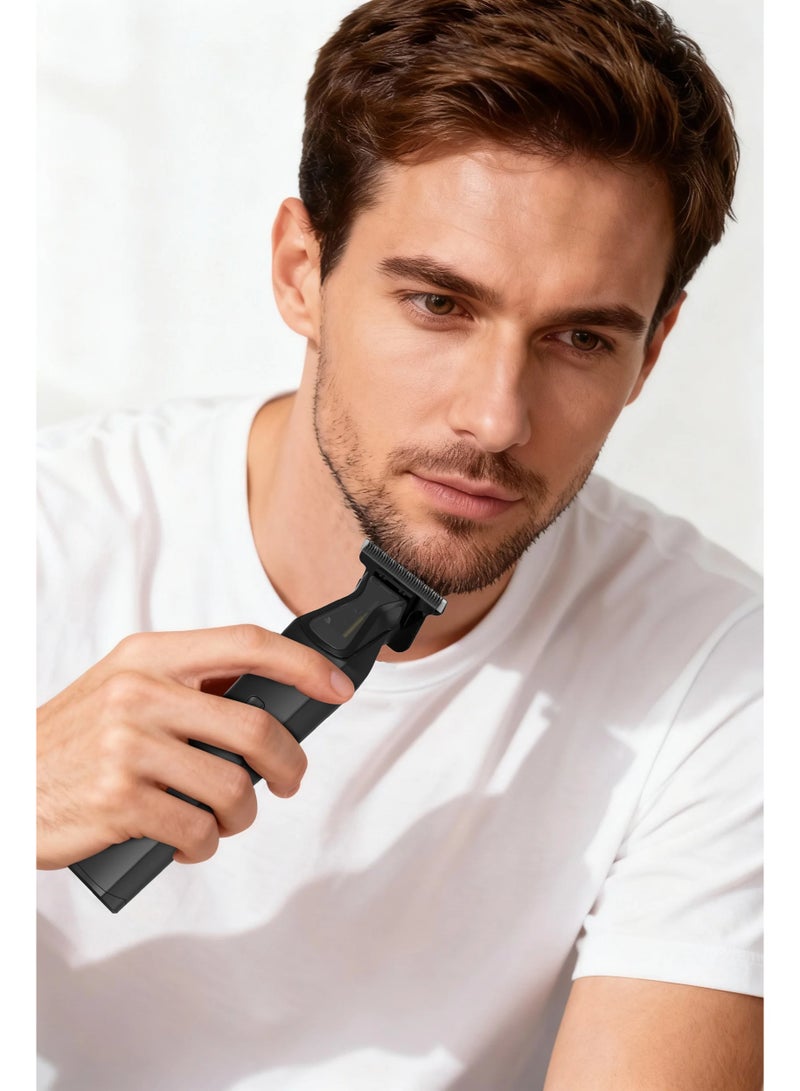 porodo Spine Rechargeable Trimmer / Stainless Steel Blades / 5400–6800RPM Motor / Corded & Cordless Use / 60 Min Runtime / USB Rechargeable / Travel Lock - Black - Image 5