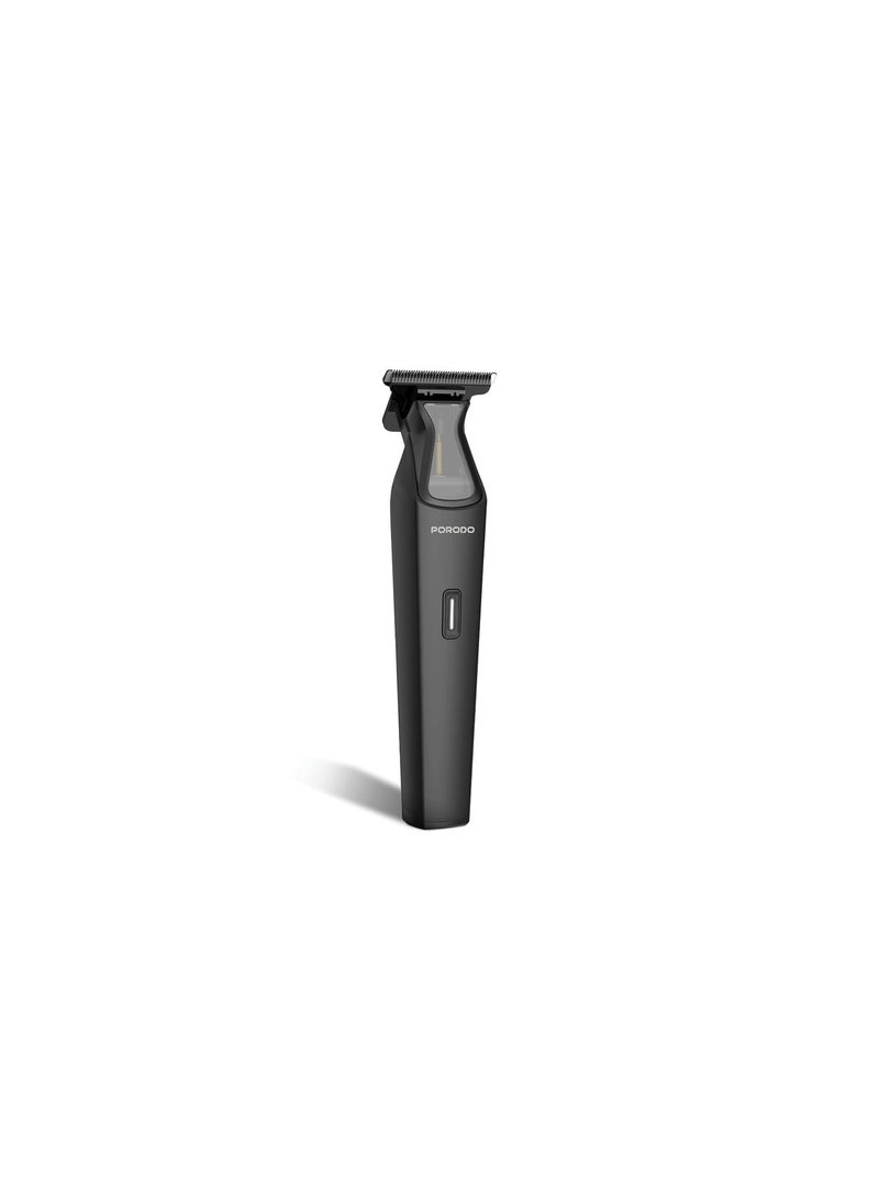 porodo Spine Rechargeable Trimmer / Stainless Steel Blades / 5400–6800RPM Motor / Corded & Cordless Use / 60 Min Runtime / USB Rechargeable / Travel Lock - Black - Image 1