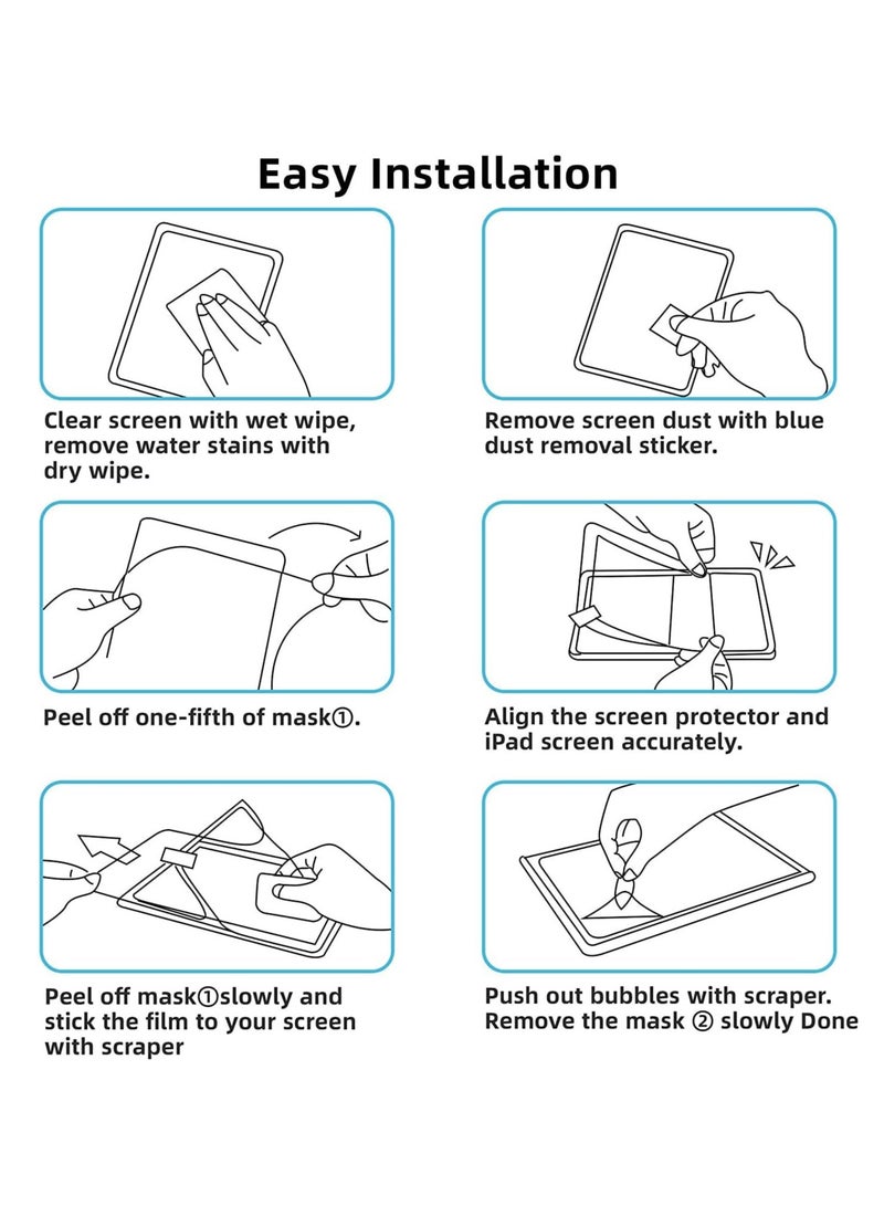 Aookay [1 Pack] Paper Screen Protector for iPad Air 1 9.7'' / iPad Air 2 9.7'' / iPad 2018 9.7'' Drawing Writing Feels Like On Paper,Anti Glare Scratch Resistant Matte Film Compatible with Apple Pencil  - Image 5
