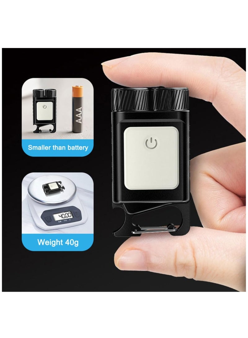 Zikra Mini Flashlight, Waterproof Keychain Flashlight Mini Pocket LED Keychain Flashlight - 9 Mode Black for a variety of scenarios, such as camping, walking the dog, looking for things, repairing, etc. - Image 3