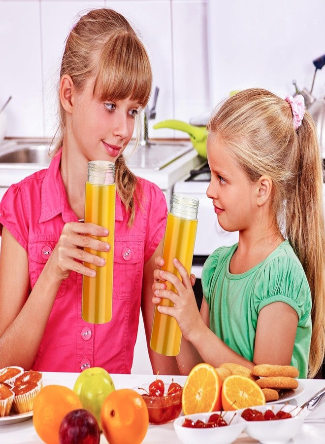 زهاو مجموعة من 24 زجاجة عصير بلاستيكية من زيهو، سعة 400 مل (13.5 أونصة)، قابلة لإعادة الاستخدام، مزودة بأغطية بيضاء، مثالية لتخزين المشروبات مثل العصائر والحليب والشاي. - Image 5