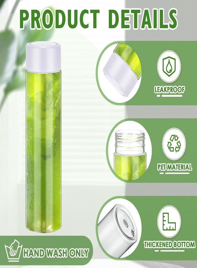 زهاو مجموعة من 24 زجاجة عصير بلاستيكية من زيهو، سعة 400 مل (13.5 أونصة)، قابلة لإعادة الاستخدام، مزودة بأغطية بيضاء، مثالية لتخزين المشروبات مثل العصائر والحليب والشاي. - Image 3