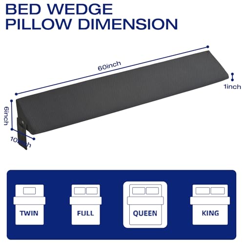 MIDLADE Queen Bed Wedge Pillow for Headboard Gap Filler Long Triangle Wedges Bolster Nora Pillows for SleeppingBetween Mattress and HeadboardsMust Have Home EssentialsBedding Sets Collections Beds Decor - Image 3