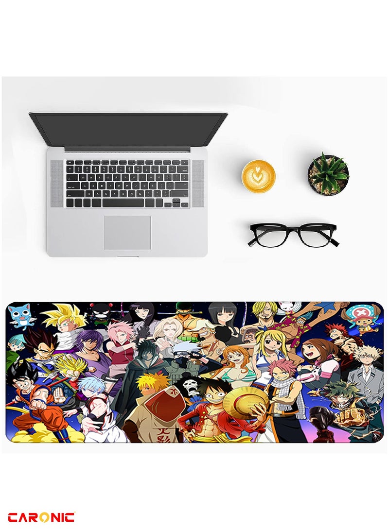 CARONIC Large Gaming Mouse Pad with Superior Micro Weave Cloth Extended Desk Mousepad with Stitched Edges Non-Slip Base Water Resist Keyboard Pad For Gamer And Office Home FT 448 - Image 4