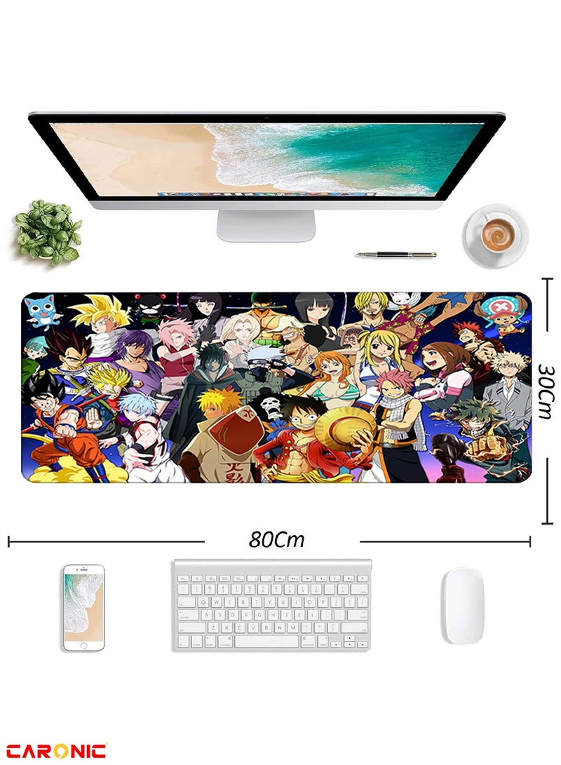 CARONIC Large Gaming Mouse Pad with Superior Micro Weave Cloth Extended Desk Mousepad with Stitched Edges Non-Slip Base Water Resist Keyboard Pad For Gamer And Office Home FT 448 - Image 3